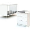 AT4 Duo Chambre Bebe Lit + Commode Blanc - Webaby A Tiroirs