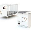 AT4 Duo Bebe Lit + Commode Panda - Webaby A Tiroirs