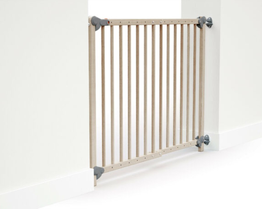 AT4 Barriere De Securite Extensible Webaby Hetre Brut & Gris Extensibles