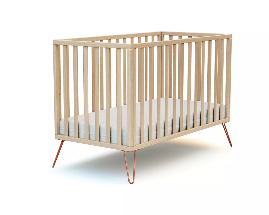 AT4 Lit Bebe 60X120Cm Only De Jurababy Hetre Et Terracotta Fixes