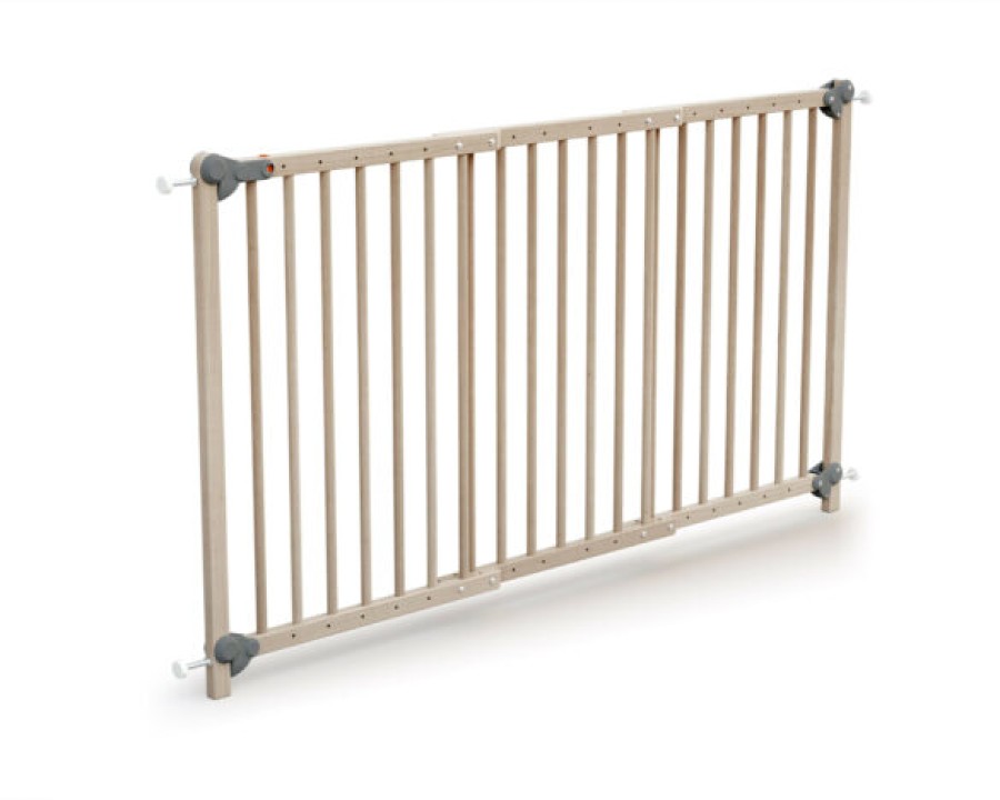 AT4 Barriere De Securite Ultra-Extensible Webaby Hetre Brut & Gris Extensibles